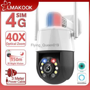Objectif CCTV LMAKOOK 4K 8MP 4G Caméra extérieure 40X Zoom optique AI Suivi humain WIFI Caméra de surveillance de sécurité 150M Vision nocturne iCSee YQ230928