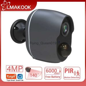 Objectif CCTV LMAKOOK 4MP WIFI Caméra PIR Détection de mouvement Batterie intégrée Caméra de surveillance de sécurité à domicile IR Vision nocturne Tuya Smart YQ230928