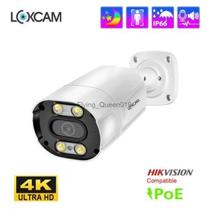 Objectif CCTV LOXCAM H.265 4K POE Caméra IP de sécurité 2K Extérieure Étanche Bidirectionnelle Audio Vidéo Surveillance Caméra Tableau Couleur Vision Nocturne YQ230928