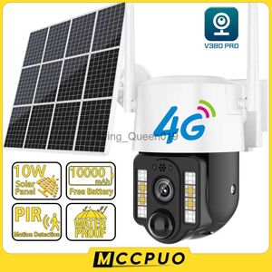 Objectif CCTV Mccpuo 5MP 4G Carte SIM PTZ Caméra IP CCTV PIR Détection de mouvement Caméra de surveillance solaire étanche 30M Vision nocturne colorée YQ230928