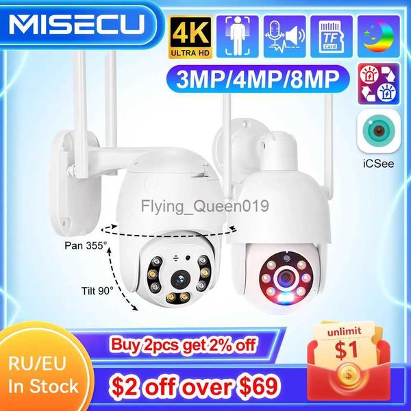 Objectif CCTV MISECU WiFi 3MP 4MP 8MP PTZ caméra de sécurité CCTV 4K détection humaine extérieure suivi automatique Vision nocturne caméra de Surveillance sans fil YQ230928