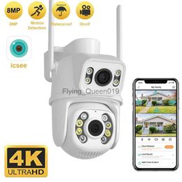 Objectif CCTV TAITAS 8MP 4K PTZ Wifi caméra double objectif double écran Ai détection humaine suivi automatique caméra de Surveillance extérieure sans fil iCSee YQ230928