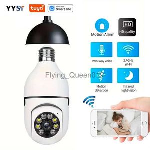 Lente CCTV Tuya Smart Home 2.4G E27 Bombilla Wifi Cámara de vigilancia HD Seguridad nocturna Videovigilancia Supprt Audio bidireccional Movimiento móvil YQ230928