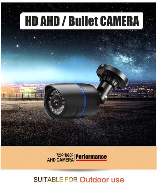 Caméra de sécurité CCTV XVI/AHD 2.0MP 1080P HD avec IR-CUT 24 LED IR Vision nocturne Caméra analogique pour usage domestique intérieur/extérieur