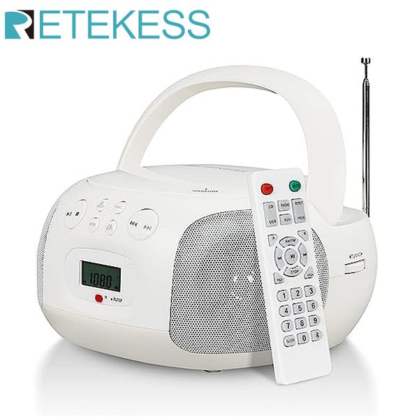 Lecteur CD Retekess TR636 Bluetooth Boombox Radio portable AM FM Stéréo Télécommande Sleep Timer Support U Disk pour la maison 230829