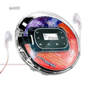 Reproductor de CD Reproductor de CD portátil redondo con auriculares HiFi- Reproductor de música Altavoz incorporado Pantalla táctil Walkman Discman Player Soporte TF CardL2402