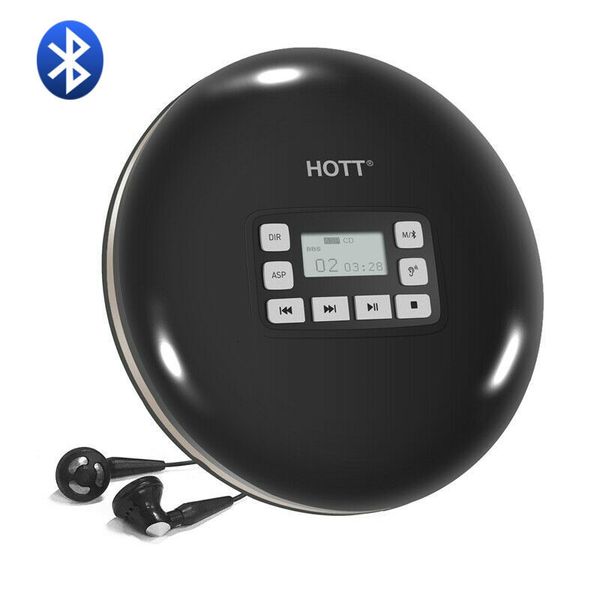 Reproductor de CD T CD711T MP3 portátil Bluetooth recargable para viajes en casa y automóvil con auriculares estéreo Protección antigolpes 230829