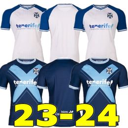 CD Tenerife 23 24 Centenary Kit voetbalshirts 100e verjaardag Elady Shashoua Mellot Michel Mollejo 2023 2024 camisetas de futbol voetbalshirt thuis uit uniform