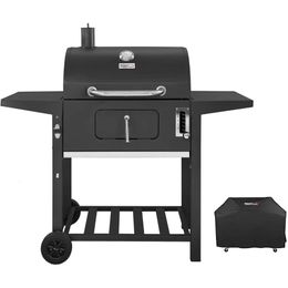 CD1824AC Barbecue au charbon de bois de 24 pouces pour pique-nique en plein air, patio, cuisine avec couvercle 240223