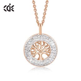 CDE Mode Luxe Vrouwen Ketting Hanger Kristallen Tree of Life Sieraden Sweet Romance Christmas Gift X0707