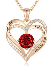 CDE Forever Love Hart Hanger Kettingen voor Vrouwen 925 Sterling Zilver met Geboortesteen Zirconia, Sieraden Cadeau voor Vrouwen Moeder Vriendin Meisjes Haar D43245