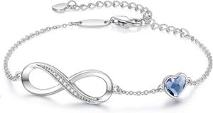 CDE Infinity Heart Symbool Hanger Keten Bracelet Dames 925 Sterling zilveren roestvrij staal verstelbare moeders dag geschenk jubileum sieraden verjaardagscadeau voor wome