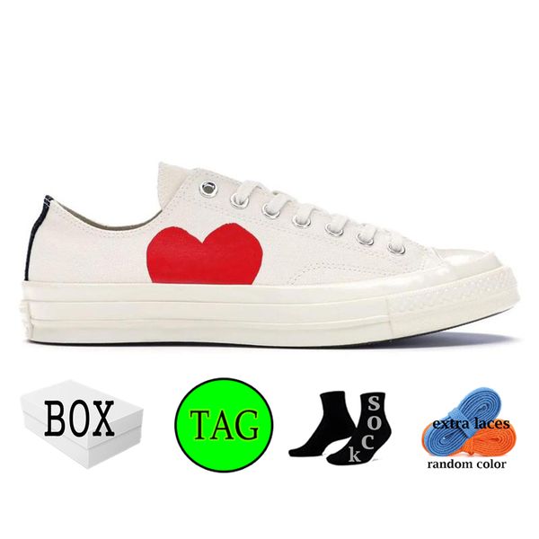 CDG Década de 1970 Zapatos casuales Lienzo para hombre Zapatillas de deporte para mujer Zapatillas de deporte clásicas con lunares blancos PLAY Cuarzo azul Todo natural EUR 35-44 con caja a1