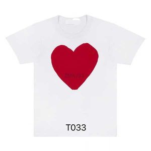 Cdg hoogste kwaliteit modeheren cdgs t-shirts ontwerper rood hart shirt casual vrouwen commes des shirts badge garcons geborduurd hartvormige korte mouwen 12 kt2r