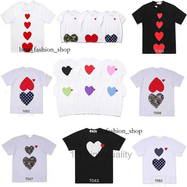 CDG Shirt Comes Shirt Play Shirt CDGS Play Designer Mens T-shirt Japonais rouge Love Womens Comes Tshirt Tshirt Polo Des Garcons Garcons Coton broderie 155
