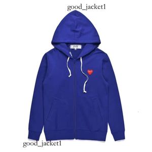 CDGS Sweat à capuche Sweat-shirts pour hommes sweteurs de créateurs pour hommes Com des Garcons Play Sweatshirt Red Heart Zip Up Hoodie Brand Navy Blue Size XL CDGS Shirt 588