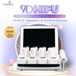 CE 7D 9D HIFU corps minceur équipement de beauté multifonctionnel perte de poids lifting des paupières machine de levage écran tactile couleur de 12,1 pouces