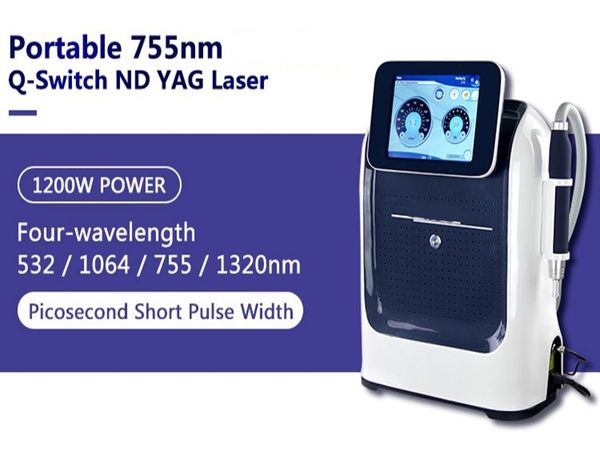 Machine de retrait de tatouage de laser de picoseconde de Nd Yag commuté par Q de laser de grande puissance 1200W poupée noire de carbone faciale pour l'équipement de blanchiment de peau de retrait de tatouage de Laser