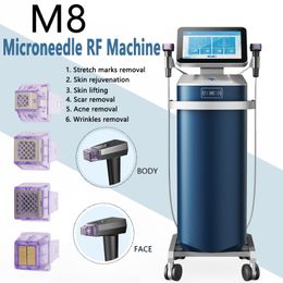Fracción vertical aprobada RF Microoneedle RF RF / micro aguja fraccional RF microneedling 4 cartuchos de extracción de acné Máquina de belleza de elevación de la cara