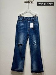 CE Brand Hoogwaardige jeans, klassieke noodlijdende spijkerbroek, triomfchalboog gesneden heren slanke fit jeans, modieuze en veelzijdige lange broek, gratis verzending