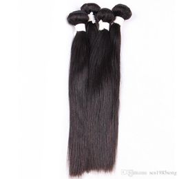 Ce gecertificeerd 4 bundels nonremy natuurlijke zwarte kleur steil haar weave inslag 100 human hair extensions