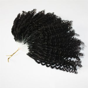 CE certifié Micro Ring Hair Extensions 400s lot Kinky Curly Loop RED 99J Yellow Natural Color183G