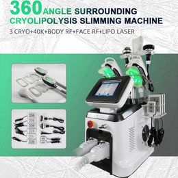 Ce-gecertificeerde 360 graden cryotherapie Cool sculpt Lipo-laser Portable Slimming Machine Cryolipolysis Vetbevriezing 40k ultrasoon Cavitatie Gewichtsverliesapparaat