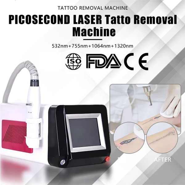 Dispositif portatif de cosmétologie de laser de picoseconde d'élimination de tache de rousseur de peau de carbone de dissolvant de tatouage de laser de Nd Yag certifié CE avec 4 longueurs d'onde