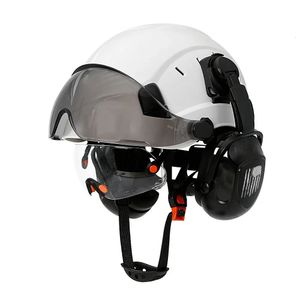 Casco de seguridad para construcción CE con visera, orejeras integradas para ingeniero, casco, gorro de trabajo industrial ANSI, protección para la cabeza 240322