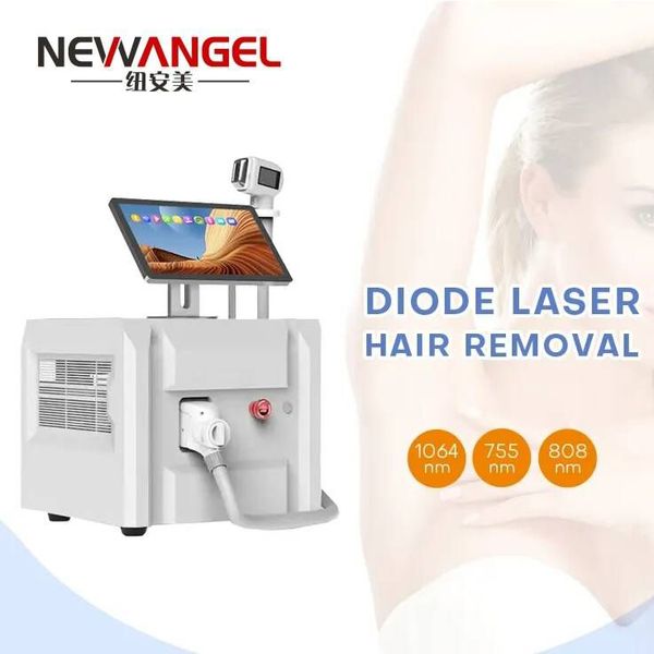 CE ISO Android écran portable 808nm diode laser trio laser épilation machine fabriquée aux états-unis