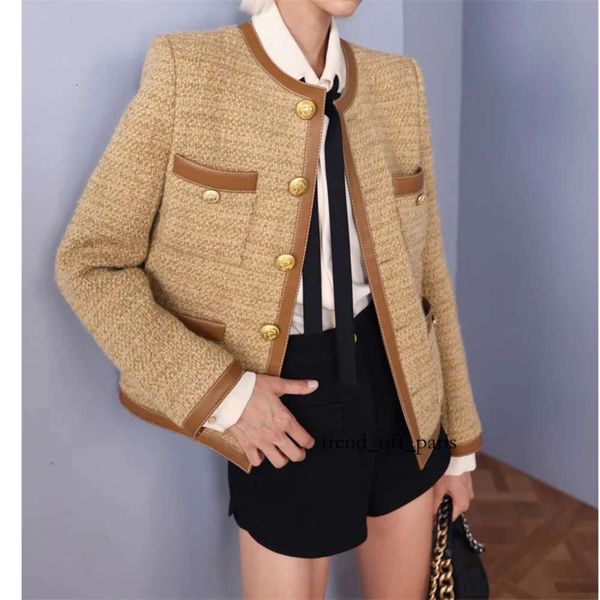 CE Nouveau 2024 Printemps Femmes Marque Veste Mode Haut de gamme Automne Hiver Classique LOGO Tweed Manteau Loisirs Printemps Noir Manteaux Cardigan Anniversaire Cadeau De Noël 02 952