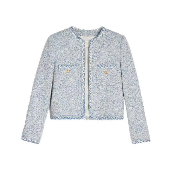 CE Nouveau 2024 printemps femmes marque veste mode haut de gamme automne hiver classique LOGO tweed manteau loisirs printemps noir manteaux cardigan anniversaire cadeau de Noël 04