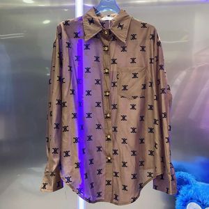 CE Nouvelle lettre Flocks Triumphal Arch Slemming Shirt Coat Fashionable Heavy Craft American High Street