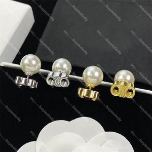 Boucles d'oreilles en perles Ce, couleur or et argent, clous de styliste exquis pour femmes, cadeau pour fête d'anniversaire