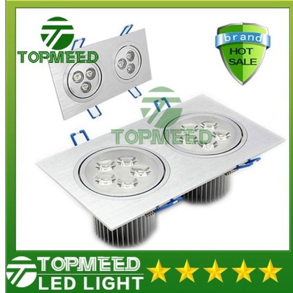 Plafonnier LED double carré haute puissance CE 18 W 30 W 42 W 110-240 V spot LED éclairage LED spot downlight 10 par DHL