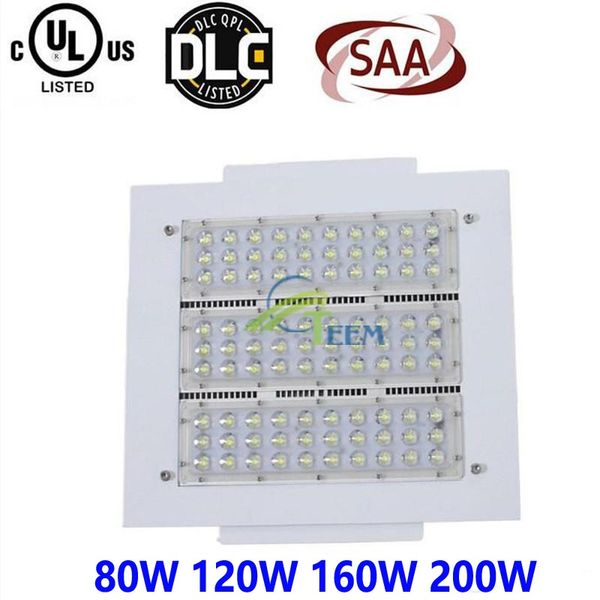 CE UL LED auvent lumière 80W 120W 160W 200W 100-277V Parking LED lumières éclairage extérieur de rénovation pour lampe de station-service projecteur 55