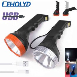 Ceholyd Lampe de poche LED XHP50 Camping Pêche Lumière Type-C Usb Lampe de poche rechargeable Batterie intégrée Lanterne étanche Queue Aimant J220713