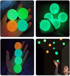 Boules de plafond luminescentes anti-stress, boule collante qui colle au mur et tombe lentement, jouets lumineux spongieux pour enfants et adultes w2488791