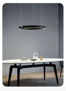 Lustre de plafond Lampes suspendues Lustres pour salle à manger LED Chambre salon décoration nordique moderne anneau rond cuivre ombre lumières