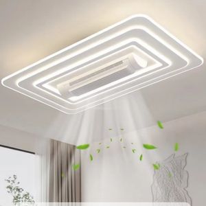 Lámpara de ventilador de techo con control remoto sin buque sin cuchillas sin cuchillas Circulador LED dormitorio sala de estar de la oficina de la oficina