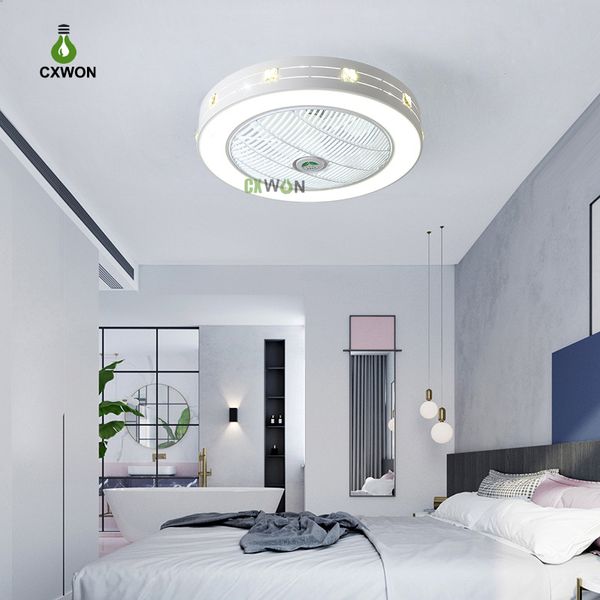 Ventilador de techo con luz LED, lámpara de ventilador con atenuación de tres colores de 550mm, lámpara de techo para salón, luces colgantes con control remoto