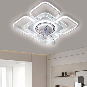 Plafondventilatorlampen Lampen Moderne afstandsbediening Goud Goudzilver LED Lumiere voor eetkamer slaapkamer ventilatorverlichting