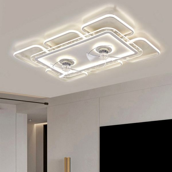 Ventilateur de plafond avec lumière led Plafonniers télécommande smart salon décoration lampara Suspensions