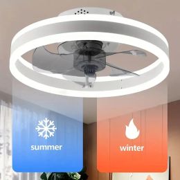 Ventilateur de plafond avec lampe à LED légère et éloignée Petits ventilateurs décoratifs décoration plus fraîche pour la chambre à coucher