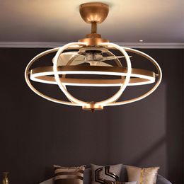 Plafondventilatoren 19-21 inch Fan Smart afstandsbediening met lichten indoor home decora 50-55 cm rond modern licht