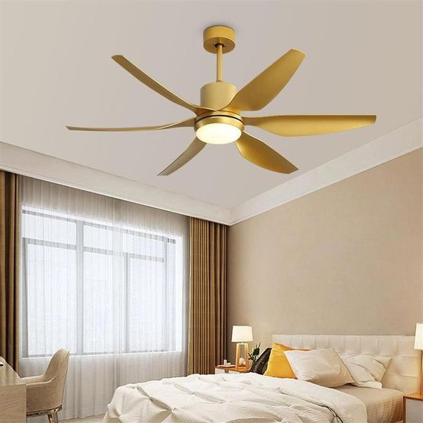 Ventilateurs de plafond 56 pouces LED moderne or avec lumières grande quantité de vent salon DC ventilateur lampe télécommande 316K