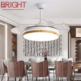 Ventils de plafond Kit lumineux de ventilateur vif 3 couleurs LED avec télécommande lame invisible pour le restaurant de chambre à manger à la maison
