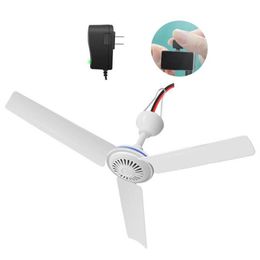 Ventilateurs de plafond H7JB 2in1 US Plug AC 110V 220V DC 12V Ajustez la vitesse Silent Home Dortoir Cintre Fan Camping Tente Suspendue259U