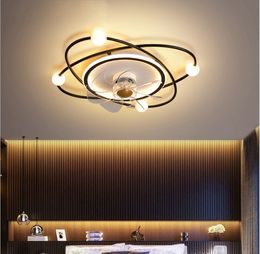 Plafondventilatoren Lichten Moderne Verlichting Afstandsbediening LED-ventilator Lamp Eenvoudige Nordic Slaapkamer Woonkamer Dining Hall