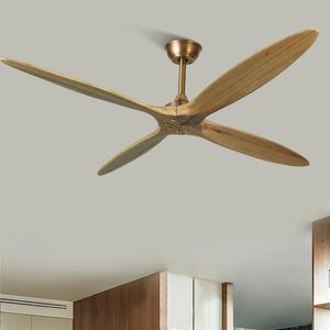 Plafondventilatoren Moderne houten ventilator DC afstandsbediening Decoratief zonder lichte lamp Energy Saving Ventilador de Techo